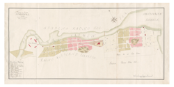 Historisk karta över Sundsvall, år 1784