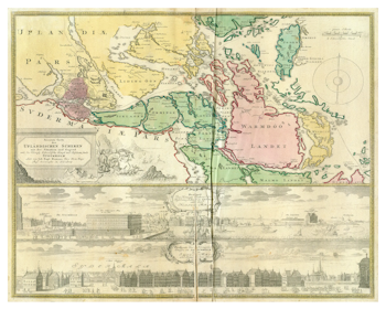 Historisk karta över Stockholms skärgård, år 1705-1714