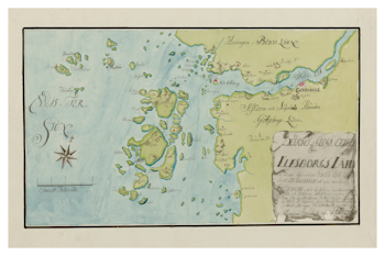 Historisk karta över Göteborgs skärgård, kopia från 1782