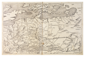 Historisk karta över Europa, år 1493