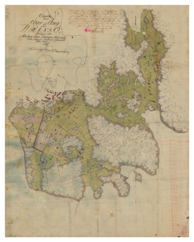Historisk karta över Vrångö, år 1795