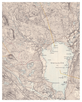 Historisk karta över Våmhus, år 1913