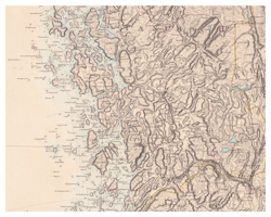 Historisk karta över Tanum och Grebbestad, år 1858