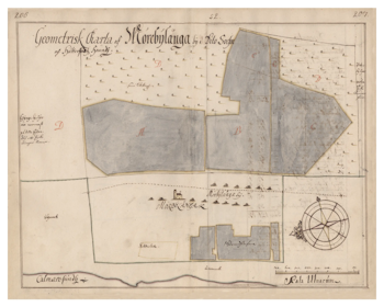 Historisk karta över Mörbylånga, år 1682