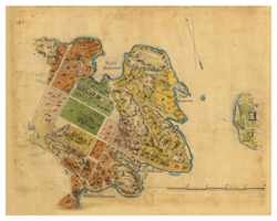 Historisk karta över Vaxholm, år 1776