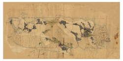 Historisk karta över Vaxön och Vaxholm, år 1729