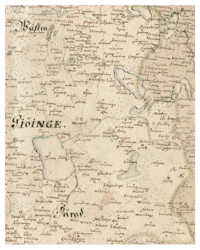 Historisk karta över Grantinge, år 1690
