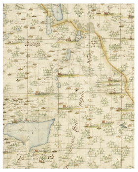 Historisk karta över Grantinge, år 1695