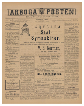 Löpsedel / tidning från Arboga, år 1881