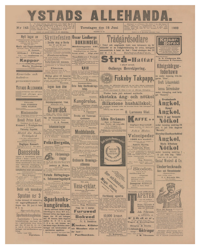 Löpsedel / tidning från Ystad, år 1903