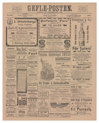 Löpsedel / förstasida från Gävle, år 1902