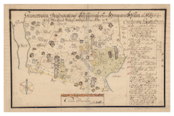 Historisk karta över Hultna, år 1693
