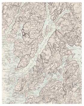 Historisk karta över Gullmarsfjorden, år 1858