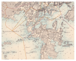 Historisk karta över Hammarö och Karlstad, år 1888