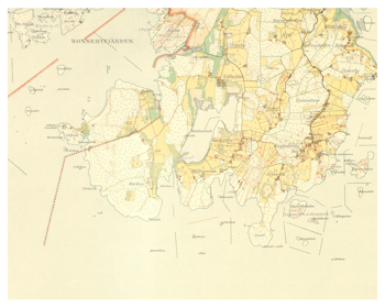 Historisk karta över Kuggeboda, år 1918
