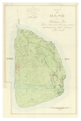 Historisk karta över Hanö, år 1852