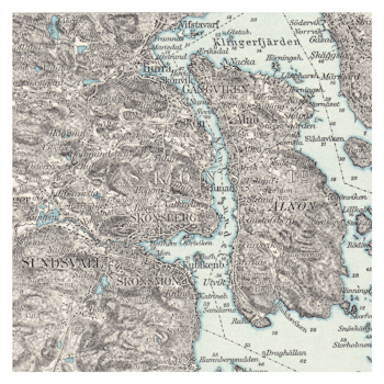 Historisk karta över Alnön och Sundsvall, år 1901