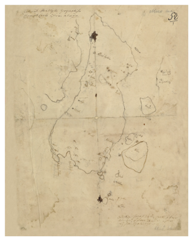 Historisk karta över Alnön, år 1751