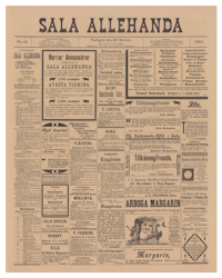 Löpsedel / förstasida från Sala, år 1894