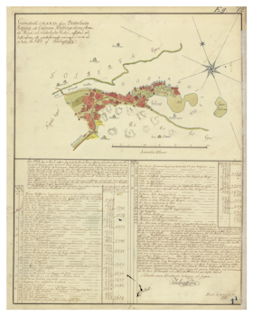 Historisk karta över Oskarshamn, år 1768