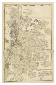 Historisk karta över Ulricehamn, år 1643