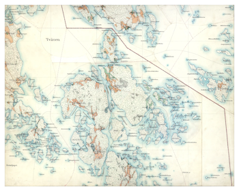 Historisk karta över Långön och Ringsön, år 1897-1901