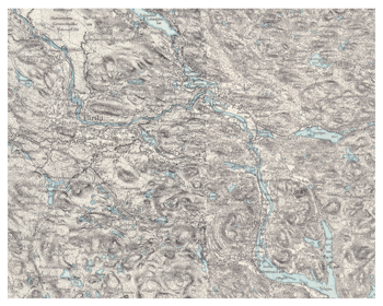 Historisk karta över Ljusdal, Färila och Järvsö, ca. år 1900