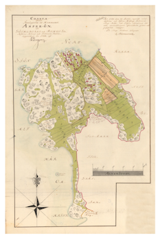 Historisk karta över Asperö, år 1788
