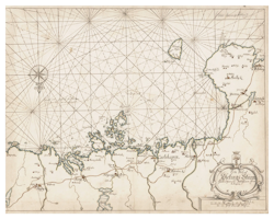 Historisk karta över Blekingekusten, år 1684
