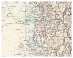 Historisk karta över Kullavik, år 1863