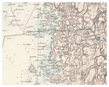 Historisk karta över Kullavik, år 1863