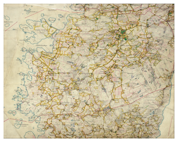 Historisk karta över Vallda, år 1919-1925