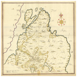 Historisk karta över Dyvik på Vätö, år 1707