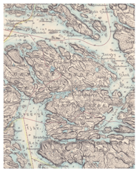 Historisk karta över östra Ormingelandet, år 1877