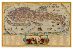 Historisk karta över Venedig, år 1565