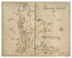 Historiskt sjökort över Göteborgs skärgård, år 1692