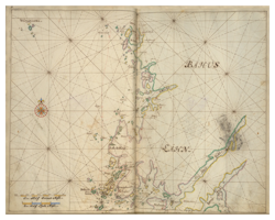 Historiskt sjökort över Bohusläns skärgård (Smögen), år 1692