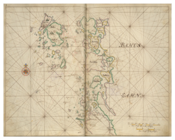Historiskt sjökort över Bohusläns skärgård (Rossö), år 1692
