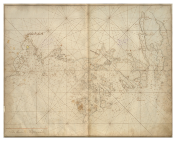 Historiskt sjökort över Blekinges skärgård (Karlshamn), år 1692