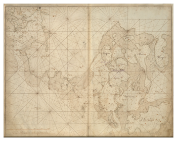 Historiskt sjökort över Blekinges skärgård (Kuggebodafjärden), år 1692