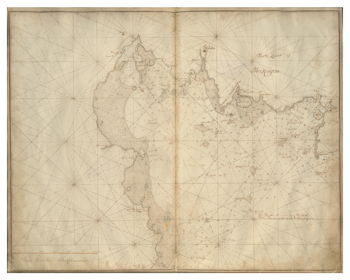 Historiskt sjökort över Blekinges skärgård (Pukaviksbukten), år 1692