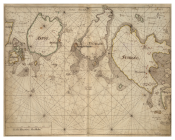 Historiskt sjökort över Blekinges skärgård (Sturkö), år 1692