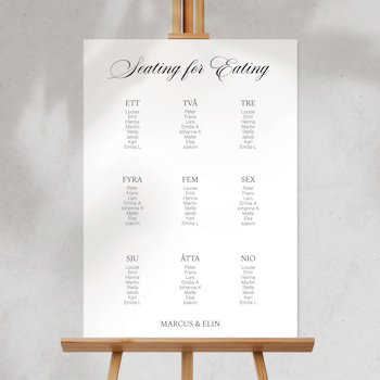 Bordsplaceringsskylt - Seating For Eating