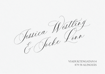Kuvert Vit med Adresstryck - Jessica