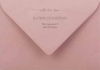 Kuvert Lightblush med Adresstryck - Katrin