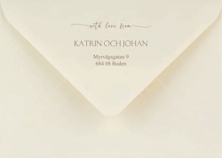 Kuvert Ivory med Adresstryck - Katrin