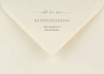 Kuvert Ivory med Adresstryck - Katrin