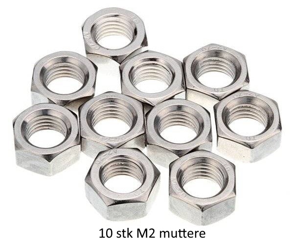 M2 mutter 10 stk