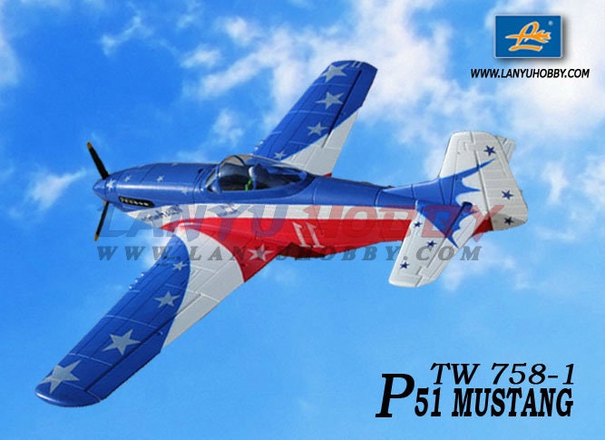 MUSTANG P51 1,4 meter 2,4 GHz Gyro Miss America RTF