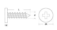 M2 16 mm flathode maskinskruer 10 stk